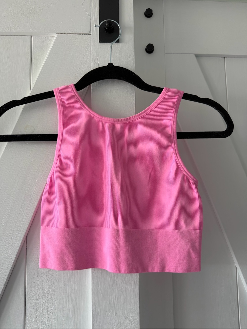 Colsie Ribbed Seamless Cropped Tank Top Size Small Pink